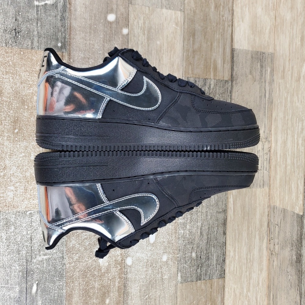 Nike Air Force 1 Low Retro All-Star Mens Shoes Sz 10.5 Black Lace Up Sneakers - Picture 6 of 10